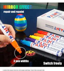 6mm paint marker set waterproof oily touch up pen for car repair and creative art writing