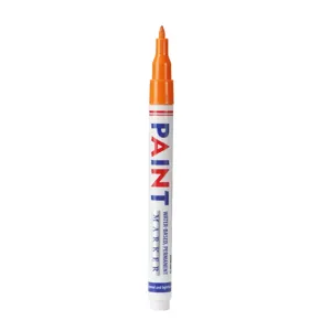 Rotulador de pintura naranja de 0.7mm para escritura permanente impermeable en metal.