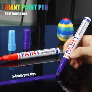 Grand stylo peinture 3-6mm pointe marqueur permanent imperméable à base d'huile pour voiture.