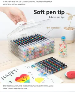 Detailansicht der 1-4 mm Acrylmarker-Spitzen mit klarer PP-Material-Aufbewahrungsbox