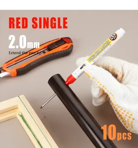 Roter 45-mm-Markierungsstift für tiefe Löcher und Holzbearbeitung