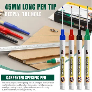 Lot de quatre marqueurs à pointe longue de 45 mm pour le travail du bois professionnel