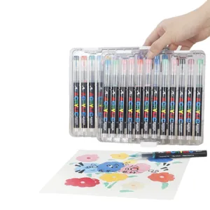 Acrylmarker PET transparente Aufbewahrungsbox mit bunten Farbstiften für Kunstpräsentation