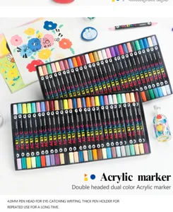 Dual head acrylic marker set 168 colors for art painting, DIY craft, and professional drawing.