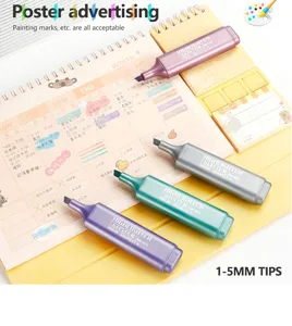 Metallische markeerstiften set 1-5mm beitelpunt voor bullet journal school kantoor studie.