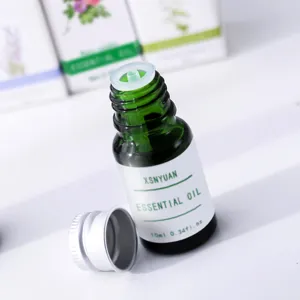 Flacone olio essenziale in vetro verde 10ml, olio aromatico vegetale per umidificatore.