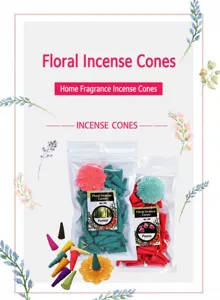 Aromatherapy incense cones set, natural home fragrance and air purifying scent.