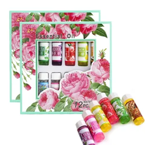 Set de 12 aceites esenciales de 5ML para humidificador fragancia de interior aroma vegetal duradero