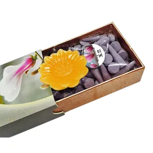 Aromatische Kegel Wierook Geschenkedoos Natuurlijke Specerijen Binnenluchtverfrisser Geurverwijderaar Huisgeur Wierook Set Met Houder