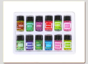 Set di oli essenziali per aromaterapia 12 flaconi 3ml varie fragranze profumo per ambienti