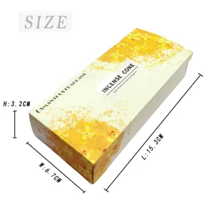 Osmanthus wierookkegel cadeauverpakking papieren doos met afmetingen voor huisgeur.