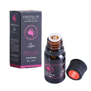 Aceite esencial de aromaterapia de rosa de 10 ml con caja de regalo negra premium