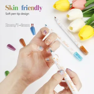 Rotulador acrílico de doble punta para nail art con punta de pincel suave para DIY