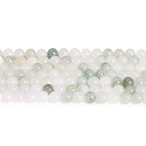 High-quality 6mm Tianshan green jade round beads for DIY jewelry making