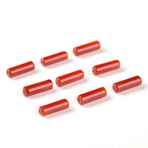 Natural red carnelian agate cylinder beads for DIY jewelry making and crafting.