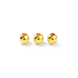 Shiny 18K gold plated copper round spacer beads for DIY jewelry making components