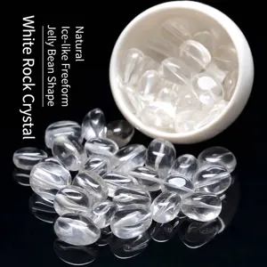 Cuentas de Pepitas de Cuarzo Hialino Natural para Creación de Joyería DIY Cuentas Sueltas de Cristal Blanco Irregular Piedras Pulidas Transparentes para Pulseras