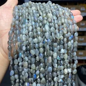 Natural Labradorite Grey Moonstone Irregular Random Shape Loose Beads For DIY Handmade Necklace Bracelet Jewelry Making Accessories