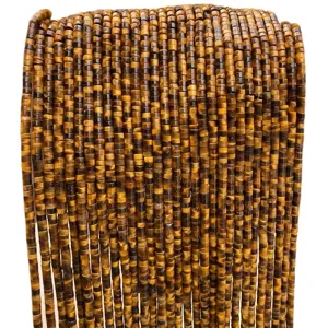 Natural yellow Tiger's Eye stone abacus spacer beads for DIY jewelry making accessories