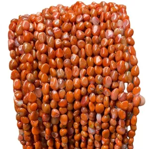 High quality natural red agate irregular freeform tumbled beads 6-8mm for DIY jewelry making