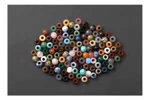 Mixed natural stone large hole beads for DIY jewelry making accessories