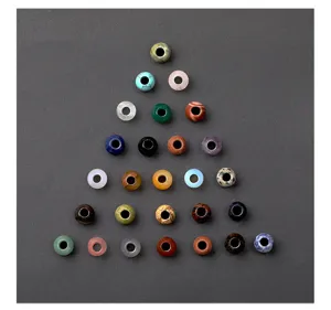 Selection of natural crystal and gemstone large hole beads for DIY jewelry designs