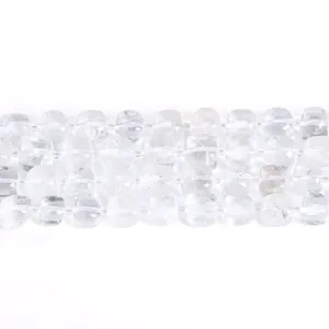 Perle a cubo in cristallo di rocca naturale per accessori di gioielli fai-da-te