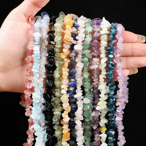 Cuentas de grava de cristal natural surtidas para hacer joyas y manualidades DIY