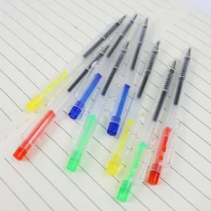 Minimalist Portable Clear Barrel Retractable Ballpoint Pen Blue Ink Bullet Tip Pocket Pen Smooth Writing Office School Stationery