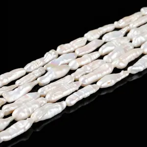 Perle barocche naturali bianche a stuzzicadenti per la creazione di gioielli DIY
