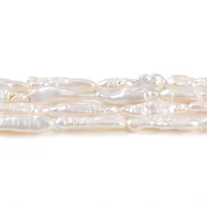 Perle barocche bianche naturali a forma di stecchino per accessori gioielli fai-da-te