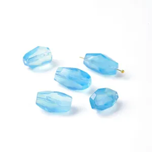 Cuentas irregulares de aguamarina natural facetadas para joyería hecha a mano