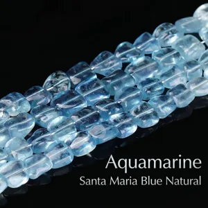 Perles de pépite d'aigue-marine naturelle bleu foncé pour la fabrication de bijoux DIY