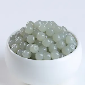 Natural Hetian jade loose beads for DIY jewelry making