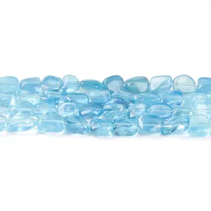 Perles d'aigue-marine naturelle bleu clair de forme irrégulière pour bijoux DIY