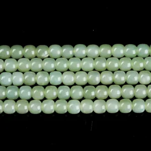 Natural green Hetian jade old-style beads for DIY jewelry making, malas and bracelets