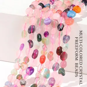 Pépites de Cristal Mixtes Multicolores Naturelles Perles en Vrac de Pierre Roulée Irrégulière Pour Accessoires de Création de Bijoux DIY