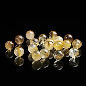 Natürliche goldene Rutilquarz-Loseperlen für DIY-Schmuckherstellung und Basteln