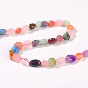 Perles pépites en cristal naturel multicolore pour la création de bijoux DIY à la main