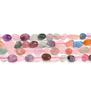 Perles de cristal naturel multicolores de forme irrégulière pour la création de bijoux DIY