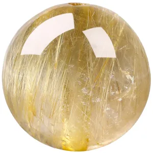 Natürliche eistransparente goldene Rutilquarz Kristallperle für DIY-Schmuckherstellung