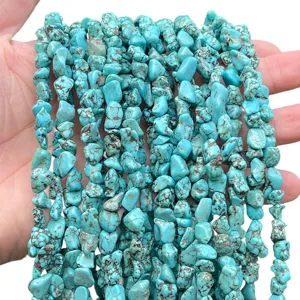 Natürliche blaue Türkis-Trommelsteine Perlen für DIY-Schmuckherstellung und Armbänder