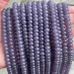 Natural lavender purple chalcedony abacus loose beads for DIY jewelry making accessories