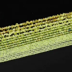 Natural Peridot gemstone beads collection in various shapes for DIY jewelry making