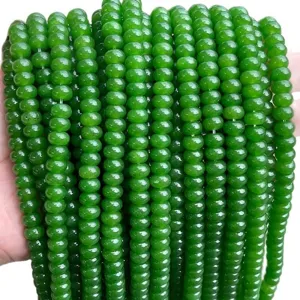 Natural green jade chalcedony abacus rondelle beads for DIY jewelry making accessories