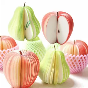 Kreative 3D Frucht Haftnotizen Apfel Birne Memo Pads DIY Papier Schreibwaren Für Büro Schule Schreibtisch Deko Geschenk
