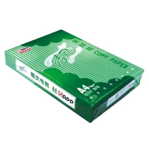 Vue détaillée papier copie A4 70g 500 feuilles emballage vert impression bureau écriture.