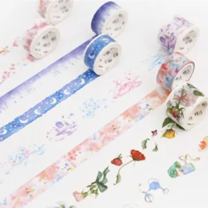 Rouleaux de ruban adhésif washi coloré pour le scrapbooking et les projets DIY
