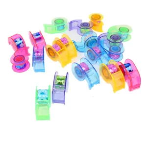 Colorful DIY glitter tape set with transparent dispensers for crafting