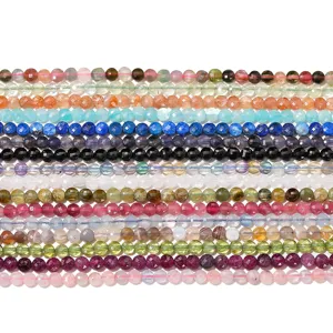 Various 4mm natural stone faceted beads strands in multiple colors for DIY jewelry
